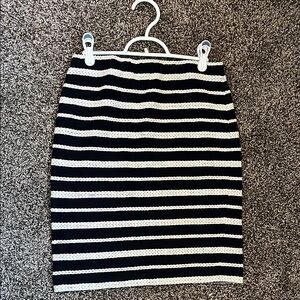 Black and White Striped Women's Skirt